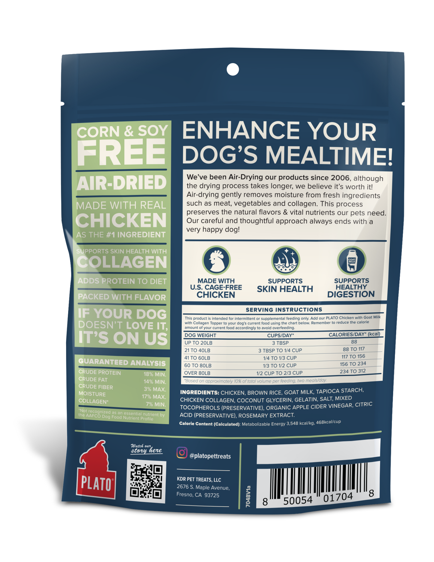 Plato Air-Dried Chicken With Goat Milk Recipe, Meal Topper