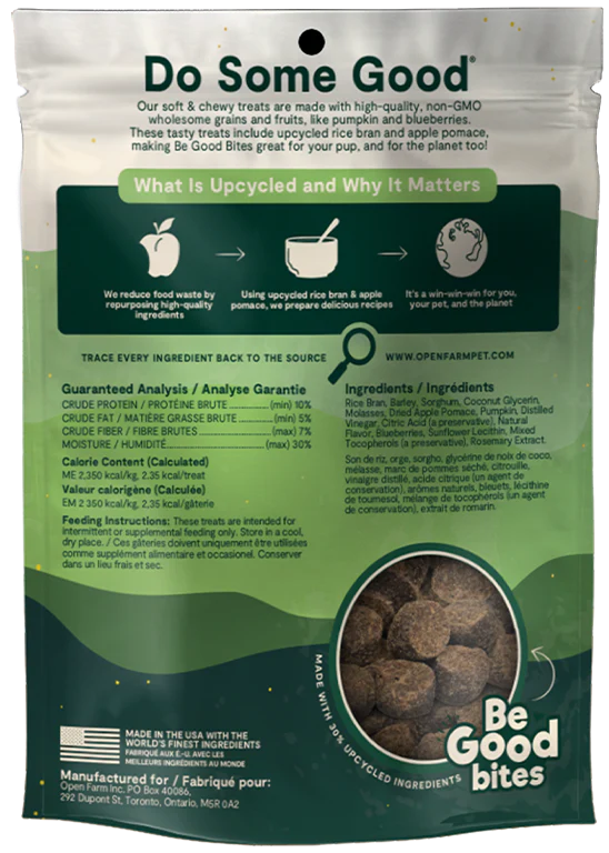 Open Farm Be Good Bites Plant & Pumpkin Recipe 6-oz, Dog Treat