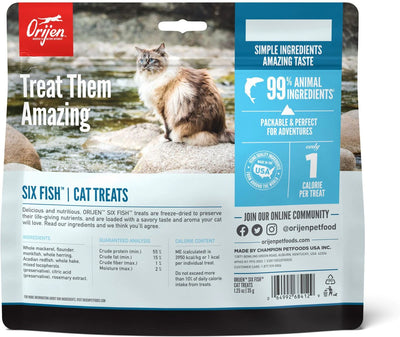 Orijen Freeze-Dried Six Fish 1.25-oz, Cat Treat