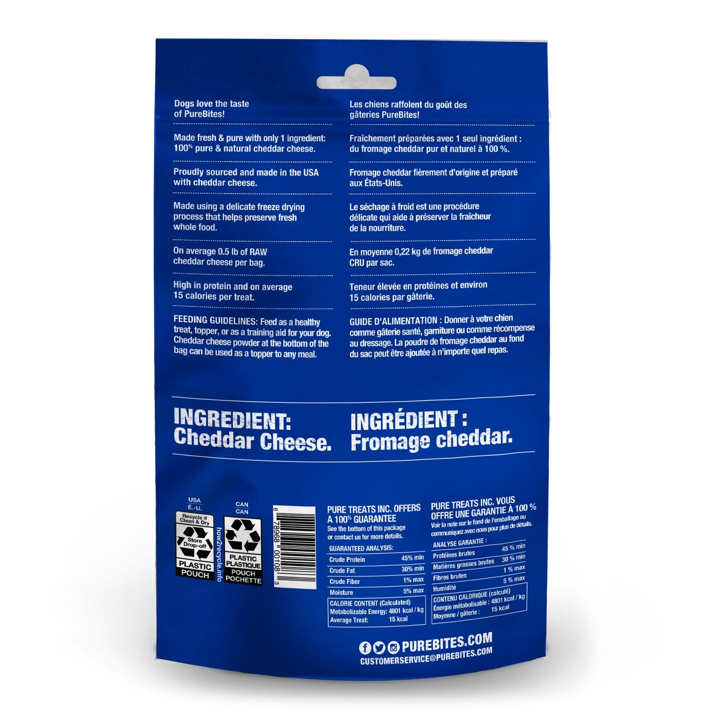 PureBites Freeze-Dried Cheddar Cheese Recipe 4.2-oz, Dog Treat