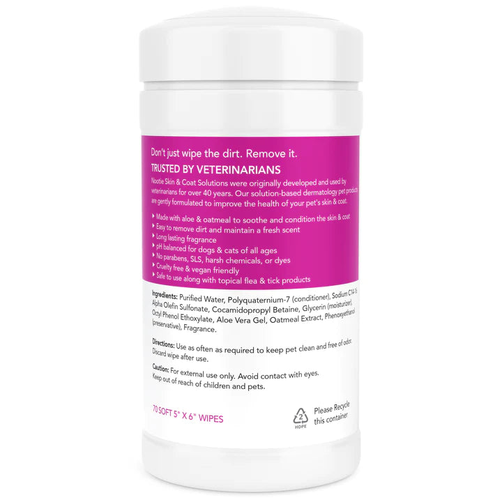 Nootie Waterless Shampoo Wipes With Aloe & Oatmeal, Japanese Cherry Blossom, 70-count