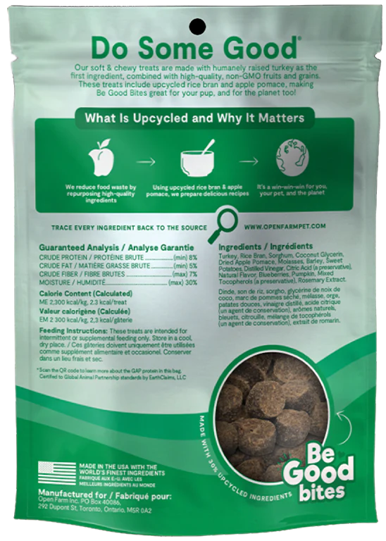 Open Farm Be Good Bites Turkey Recipe 6-oz, Dog Treat