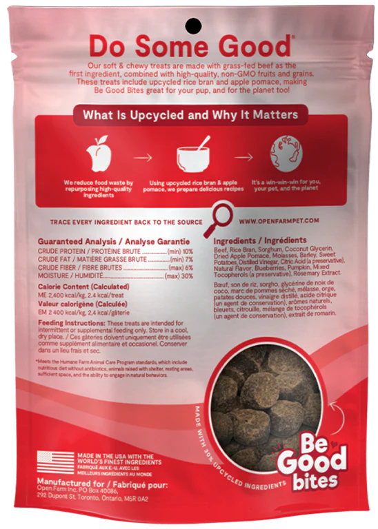 Open Farm Be Good Bites Grass-Fed Beef Recipe 6-oz, Dog Treat
