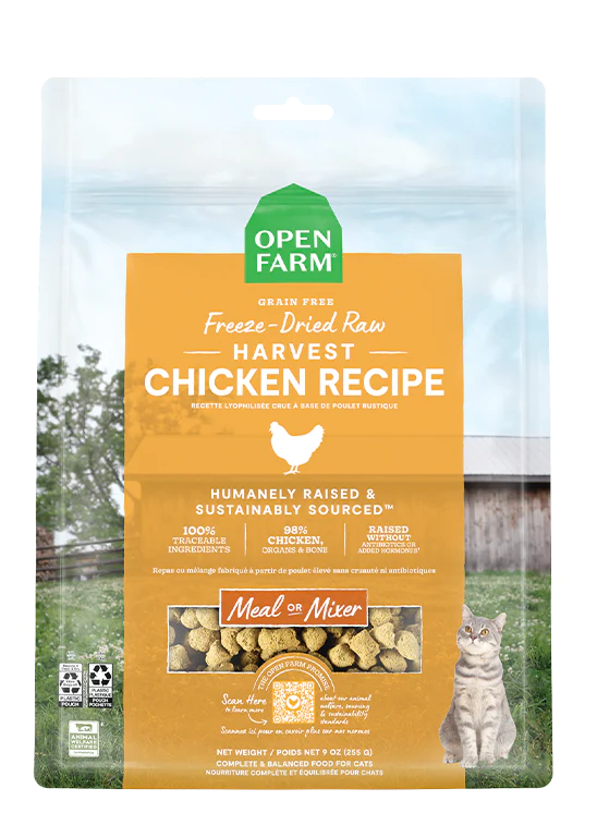 Open Farm Harvest Chicken Recipe 9-oz, Freeze-Dried Raw Cat Food