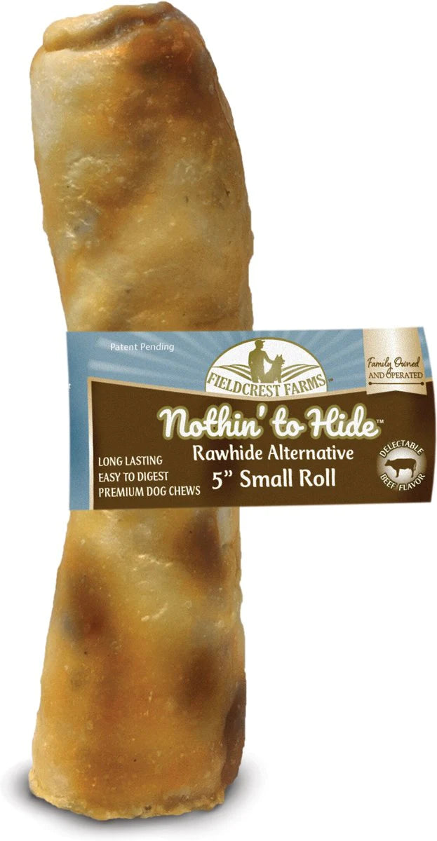 Fieldcrest Farms Nothin To Hide 5-Inch Small Beef Roll, Dog Chew