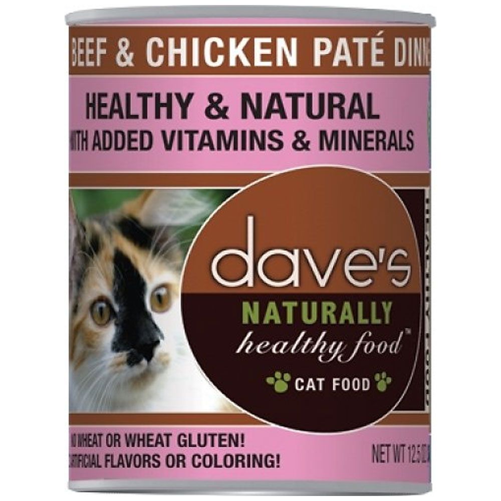 Dave's Pet Food Naturally Healthy Beef & Chicken Paté Dinner 12.5-oz, Case Of 12, Wet Cat Food