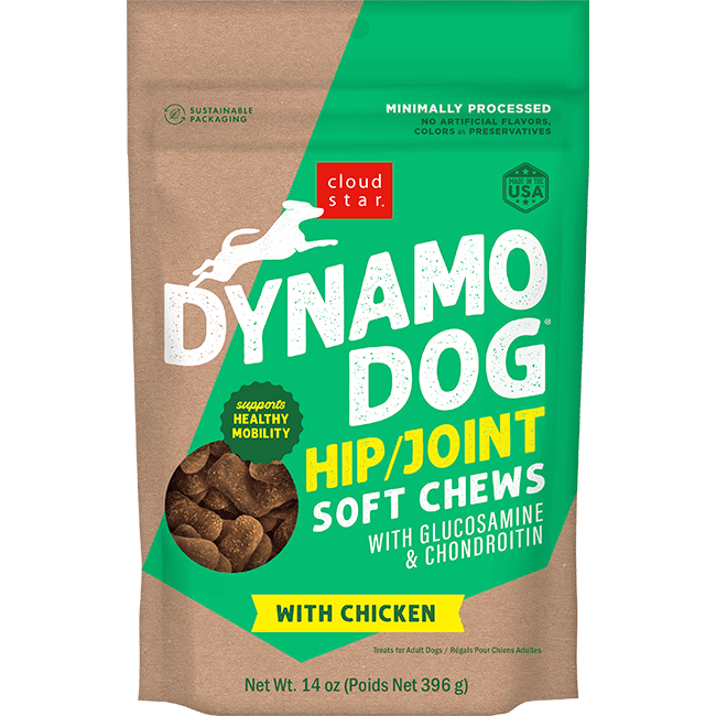 Cloud Star Dynamo Dog Soft Chews, Hip & Joint, Chicken Dog Treats, 14-oz Bag