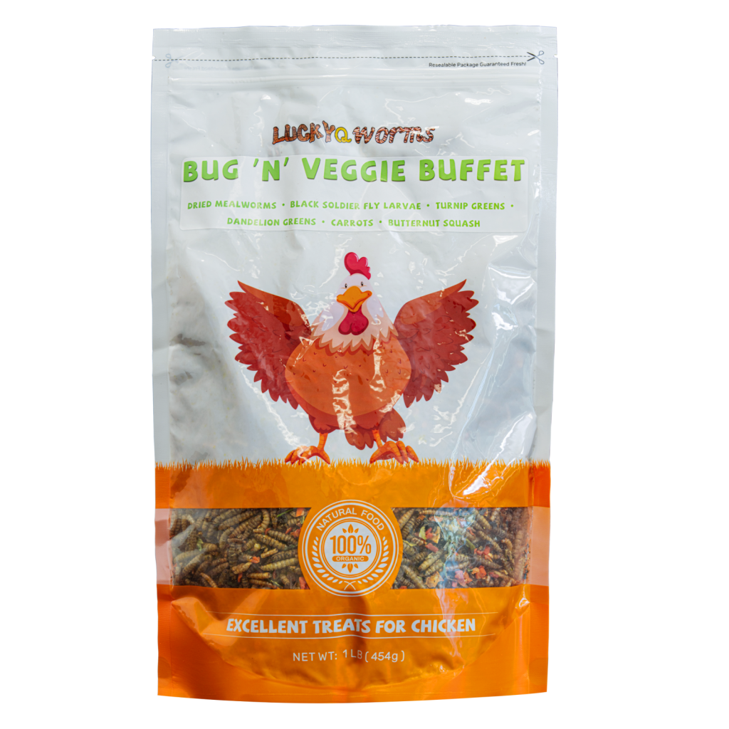 Luckyqworms Bug' N' Veggie Buffet, Poultry Treat, 1-lb Bag