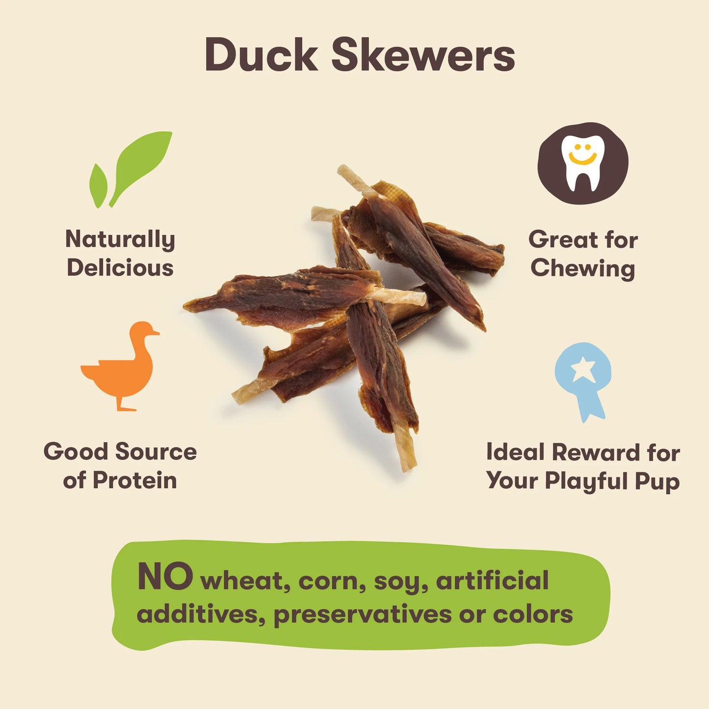 Pet 'n Shape Duck Skewers 16-oz, Dog Treat