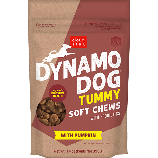 Cloud Star Dynamo Dog Soft Chews, Tummy, Pumpkin, & Ginger Dog Treat, 14-oz Bag