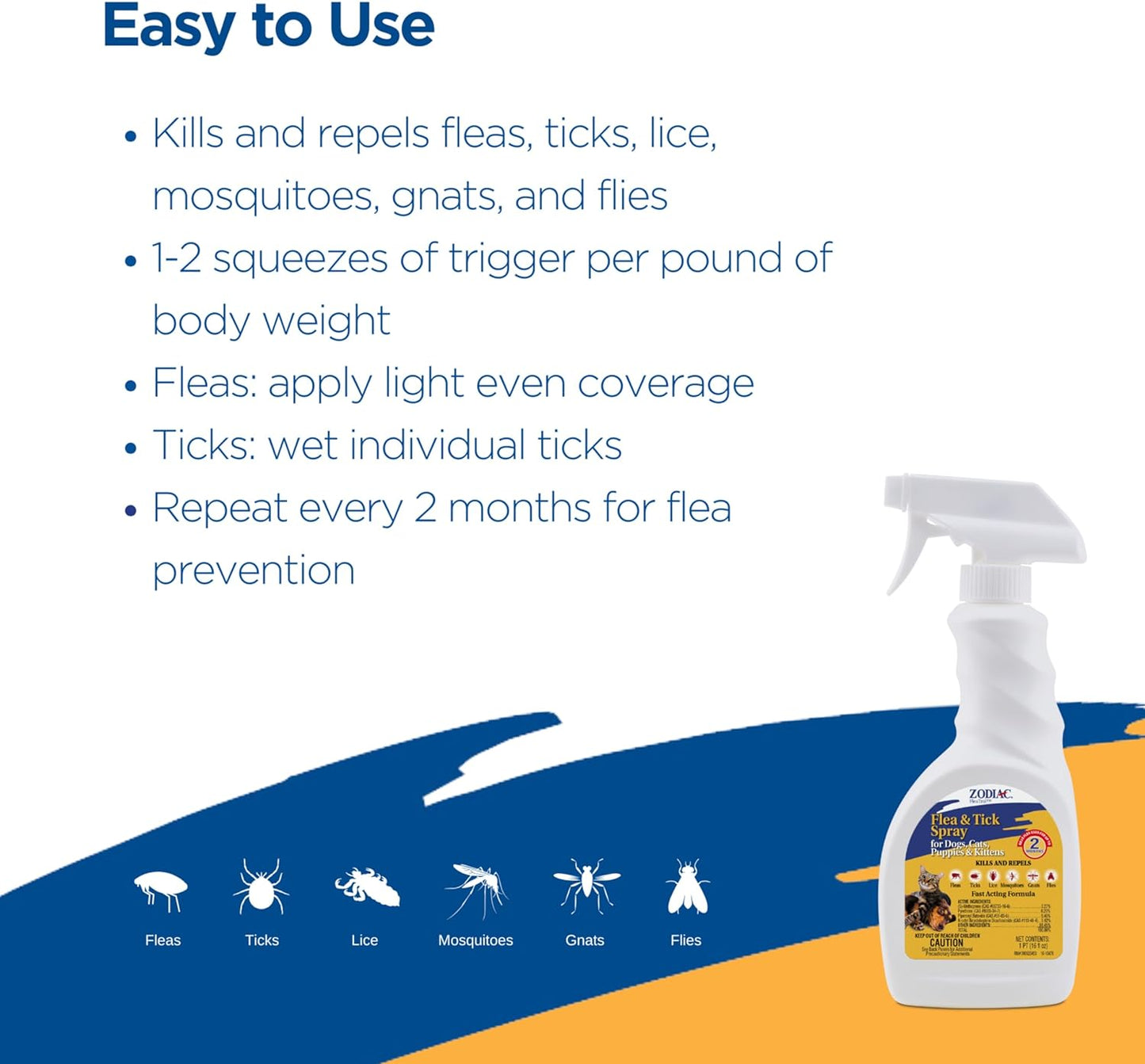 Zodiac Flea & Tick Spray For Dogs & Cats, 16-oz