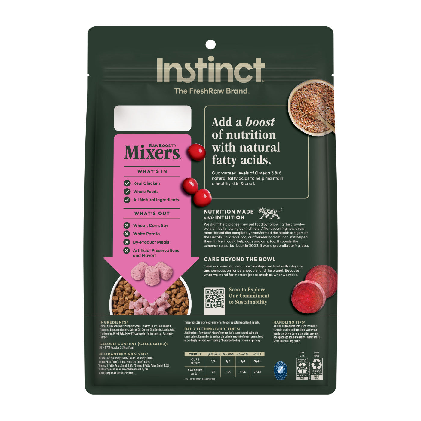 Instinct Raw Boost Mixers Skin and Coat Health Freeze-Dried Dog Food Topper, 5.5-oz Bag