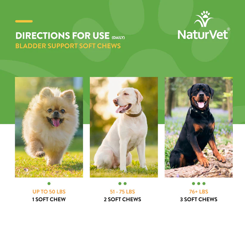 NaturVet Bladder Support Soft Chews 60-Count, Dog Supplement