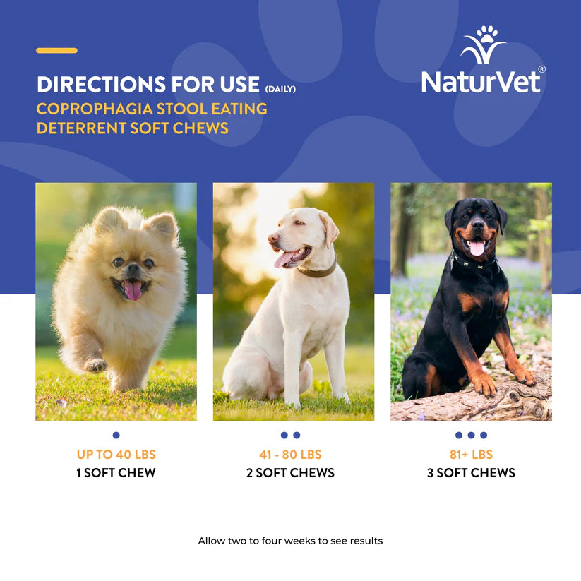NaturVet Coprophagia Stool Eating Deterrent Soft Chews, Dog Supplement