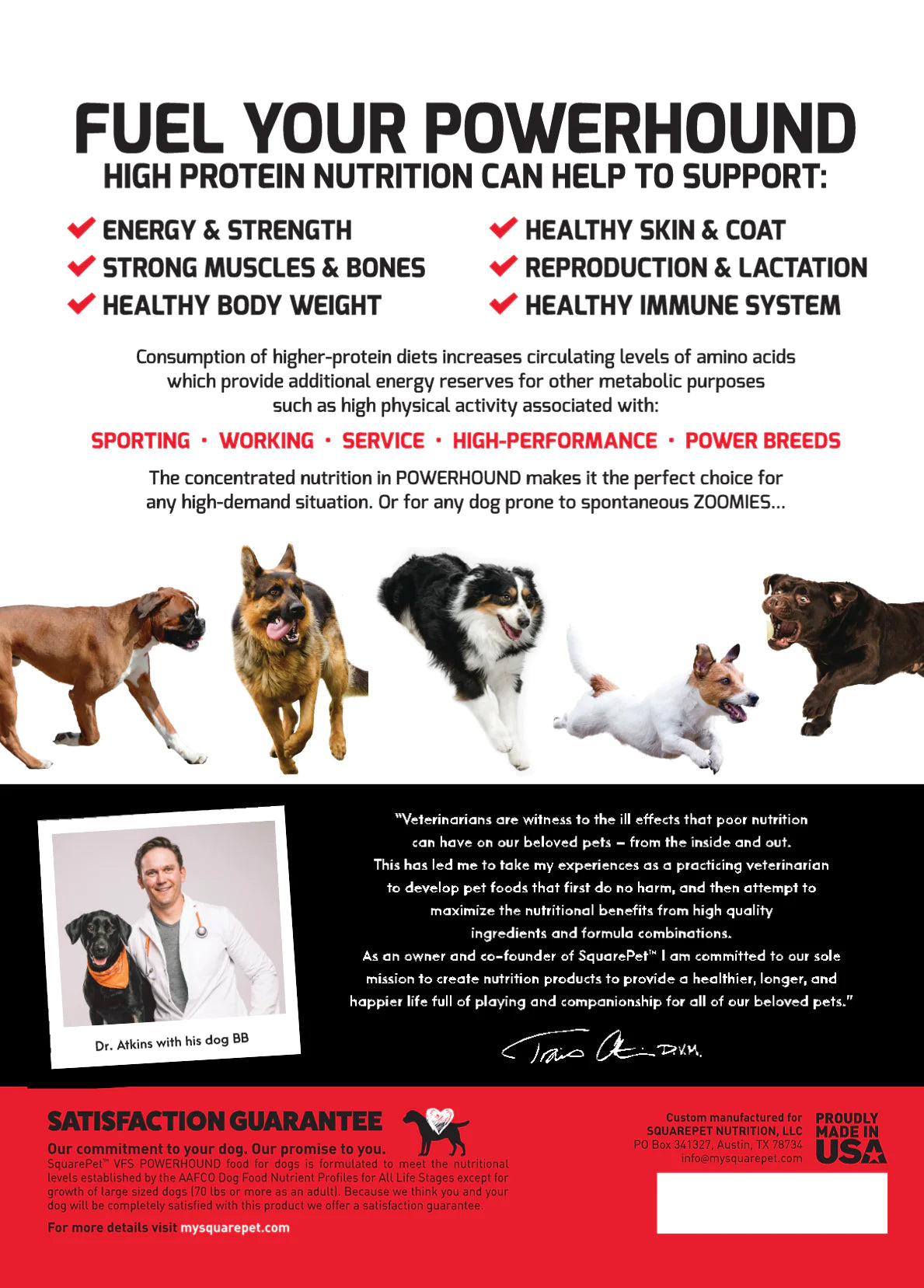 SquarePet VFS® POWERHOUND™ Red Meat, Dry Dog Food