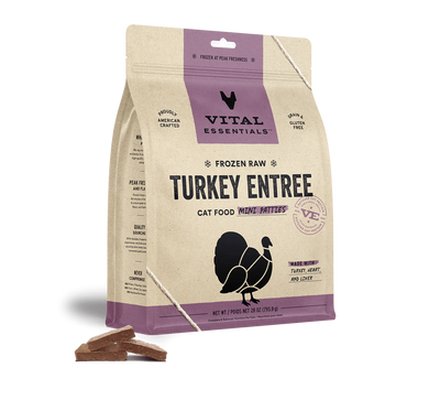 Vital Essentials Mini Patties Turkey Entree 28-oz, Frozen Raw Cat Food