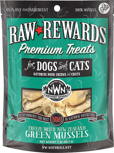 Northwest Naturals Raw Rewards Freeze-Dried Green Lipped Mussels 2-oz, Dog & Cat Treat