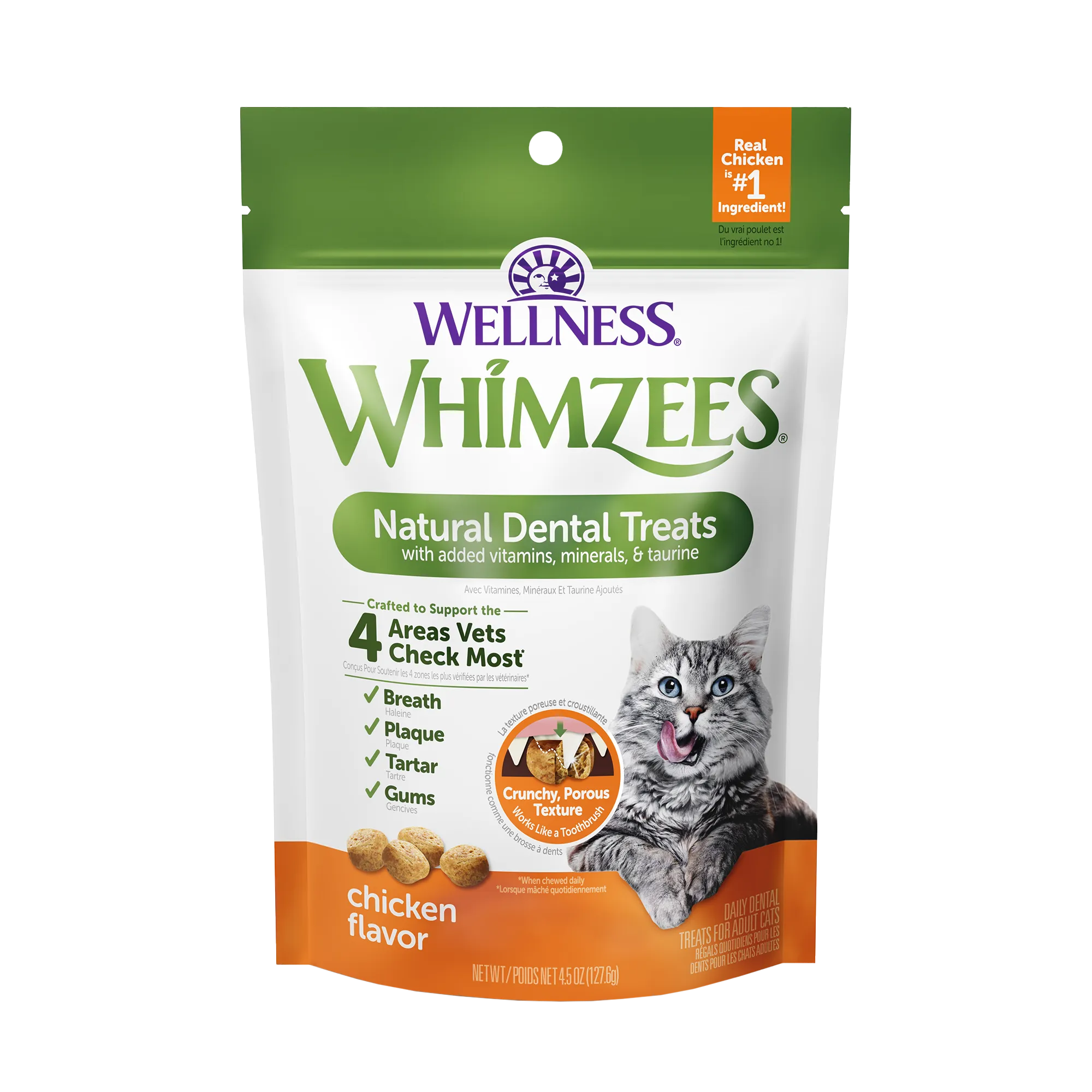 Whimzees Natural Cat Dental Treats Chicken Recipe 2 oz Cat Treat