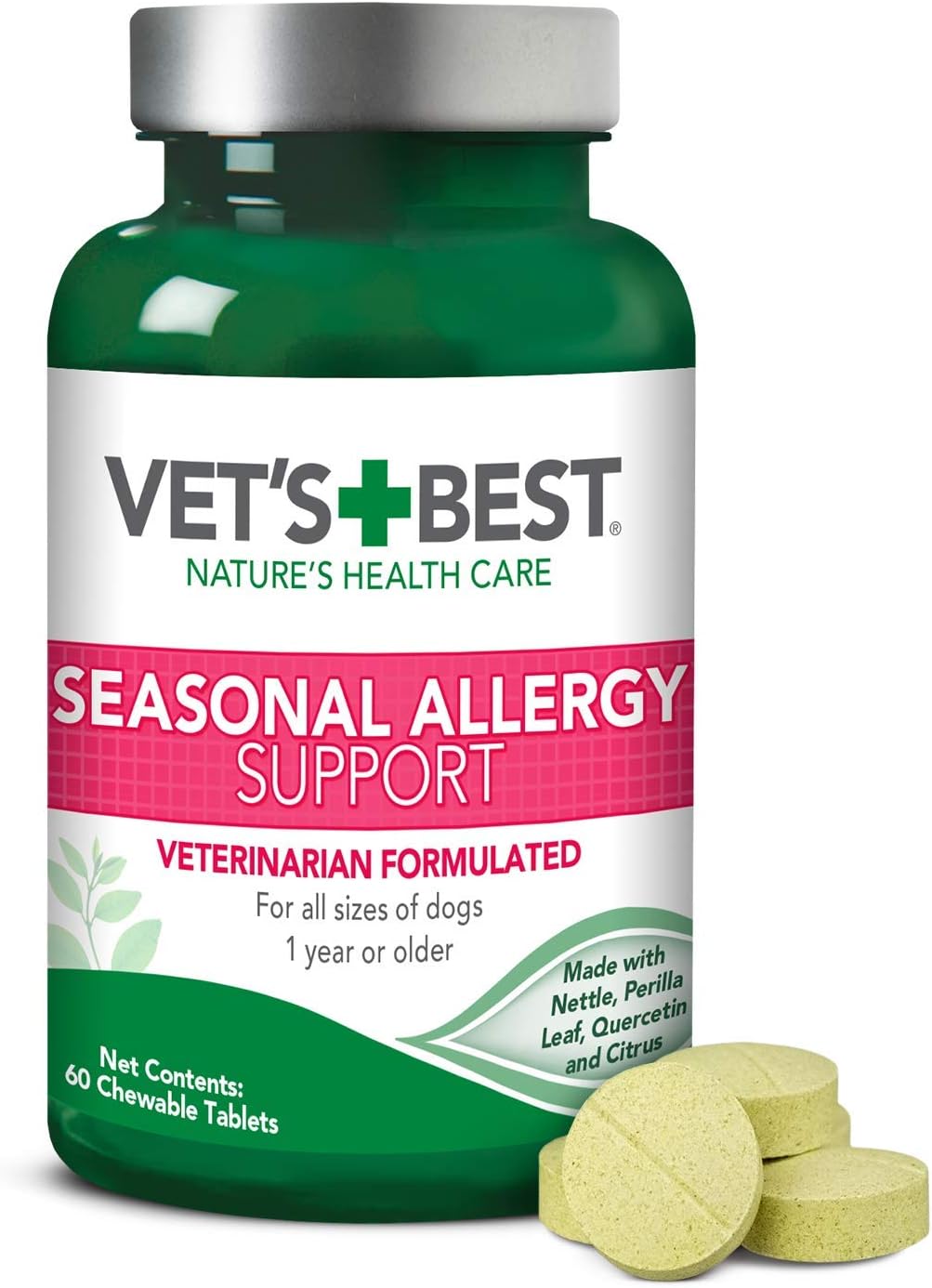 Vets Best Seasonal Allergy Support Tablets 60-Count, Dog Supplement