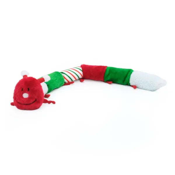 Zippy Paws Holiday Caterpillar, Dog Toy