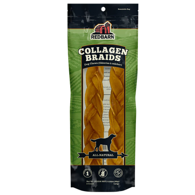 Redbarn Collagen Large Braids 2-Pack, Dog Chew