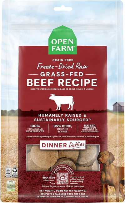 Open Farm Grass-Fed Beef Patties 17.5-oz, Freeze-Dried Raw Dog Food