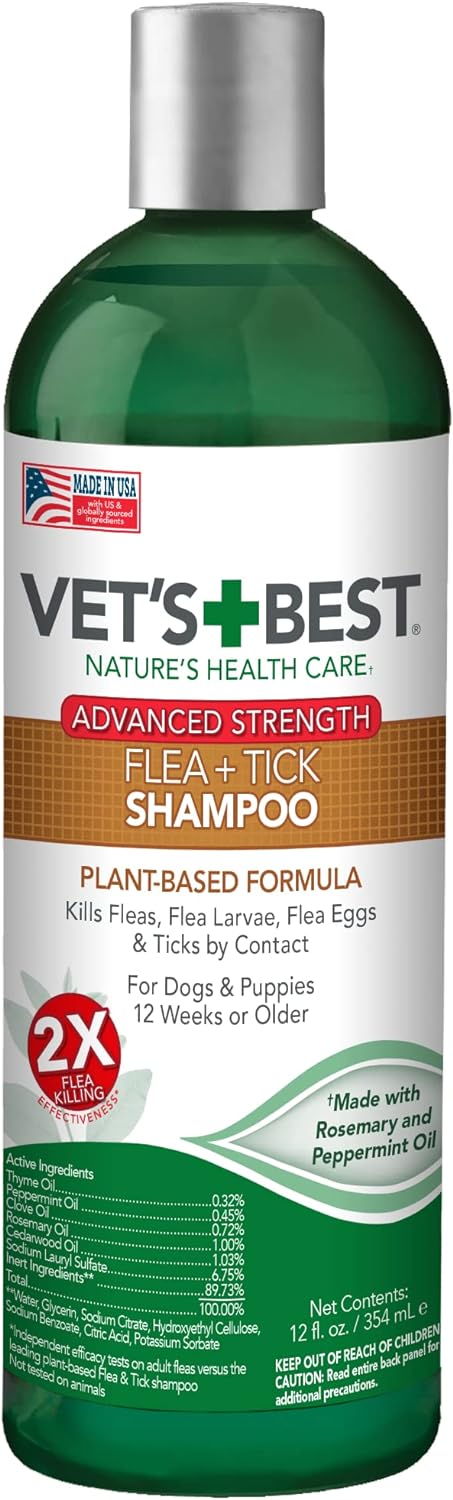 Vet s Best Flea Tick Advanced Strength Shampoo 12 oz For Dogs Anaheim Feed Pet Supply