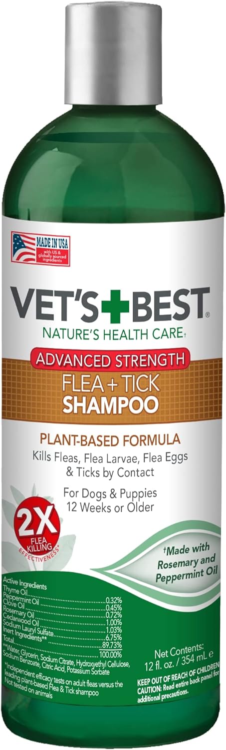 Vet's Best Flea & Tick Advanced Strength Shampoo 12-oz For Dogs