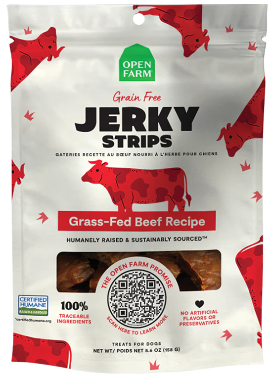 Open Farm Grain-Free Grass-Fed Beef Jerky Strips (5.6 oz)