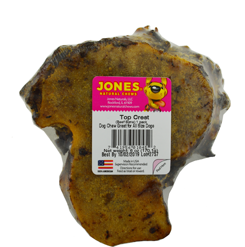 Jones Natural Chews Top Crest Beef Bone, Dog Chew