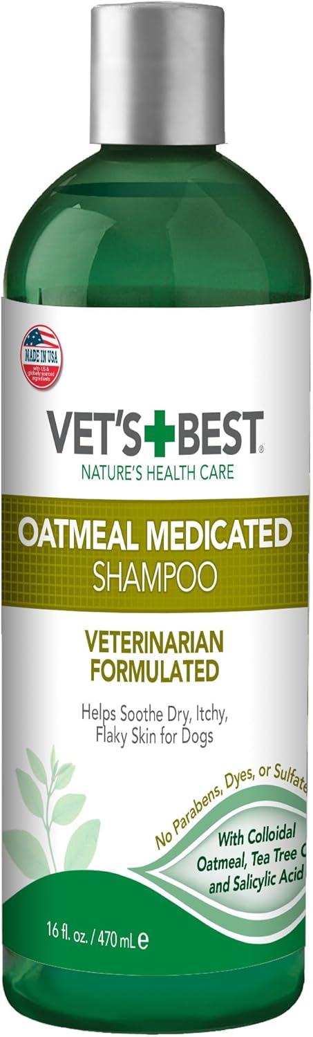 Vet's Best Oatmeal Medicated 16-oz, Dog Shampoo