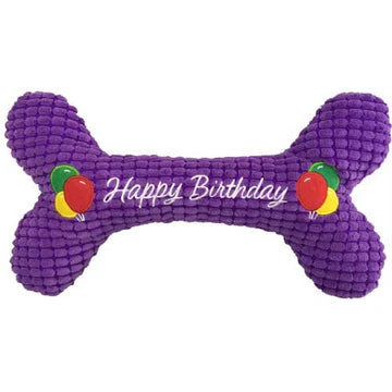 Petlou Happy Birthday Bone 16-Inch, Dog Toy