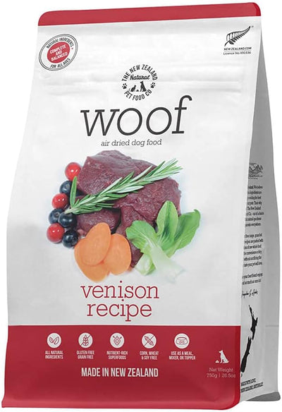 The New Zealand Natural Pet Food Co Woof Venison Recipe, Air-Dried Dog Food