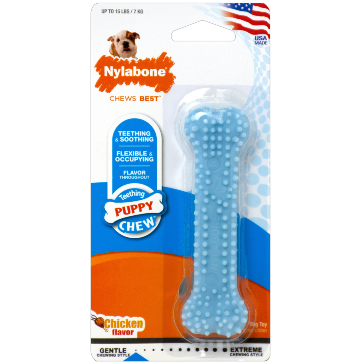 Nylabone Petite Blue Puppy Chew, Dog Toy