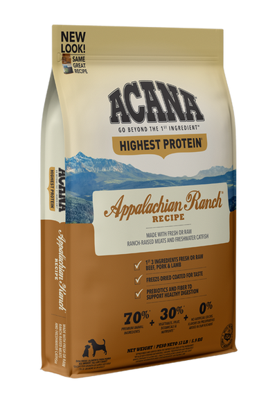 Acana Highest Protein Appalachian Ranch Recipe 25-lb, Dry Dog Food