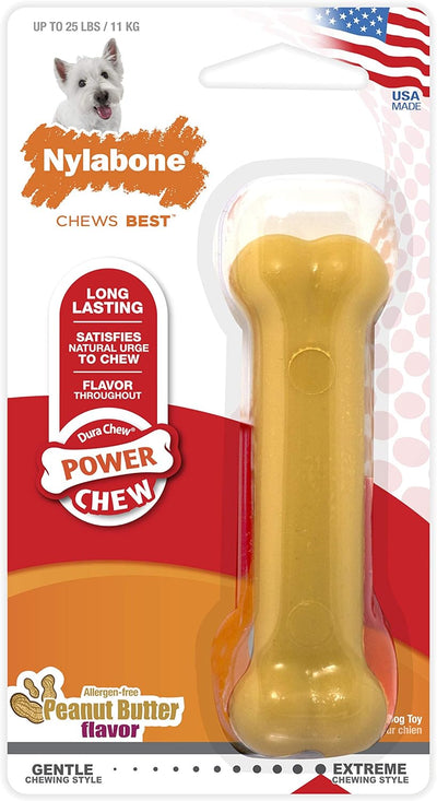 Nylabone Small/Regular Power Chew Peanut Butter, Dog Toy