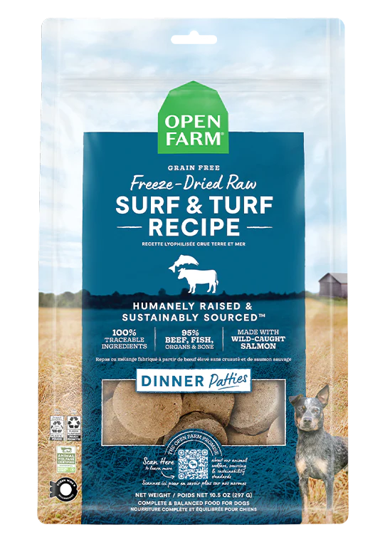 Open Farm Surf & Turf Patties 17.5-oz, Freeze-Dried Raw Dog Food
