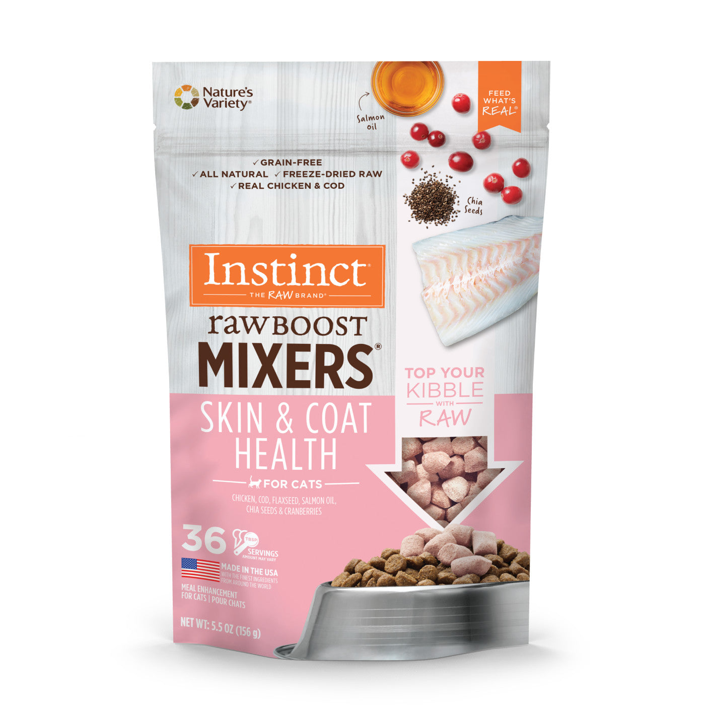 Instinct Raw Boost Mixers Skin & Coat Health 5.5-oz, Cat Meal Topper