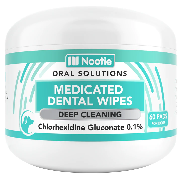 Nootie Antimicrobial Dental Wipes, 60-Count For Dogs