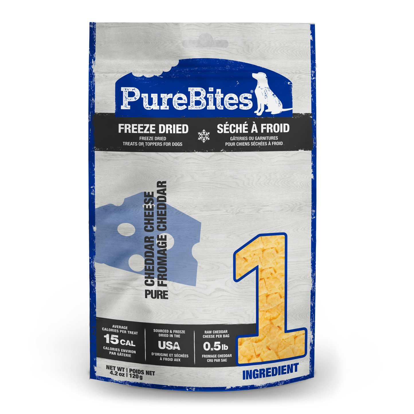 PureBites Freeze-Dried Cheddar Cheese Recipe 4.2-oz, Dog Treat