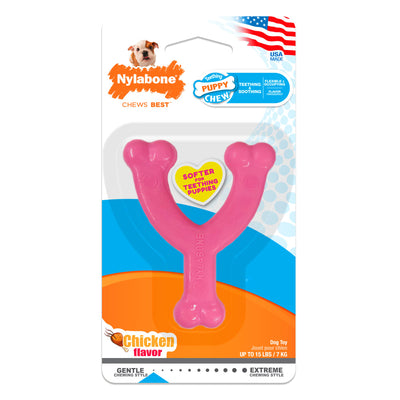 Nylabone Pink Extra Small/Petite Wishbone, Dog Toy