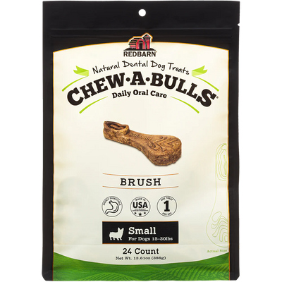 Redbarn Small Chew-A-Bulls Brush 24-Count, Dog Chew
