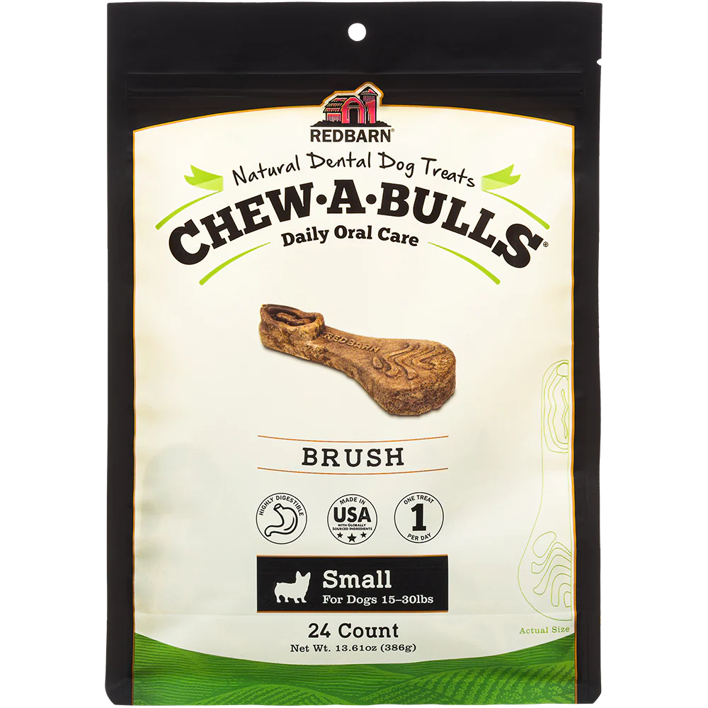 Redbarn Small Chew-A-Bulls Brush 24-Count, Dog Chew