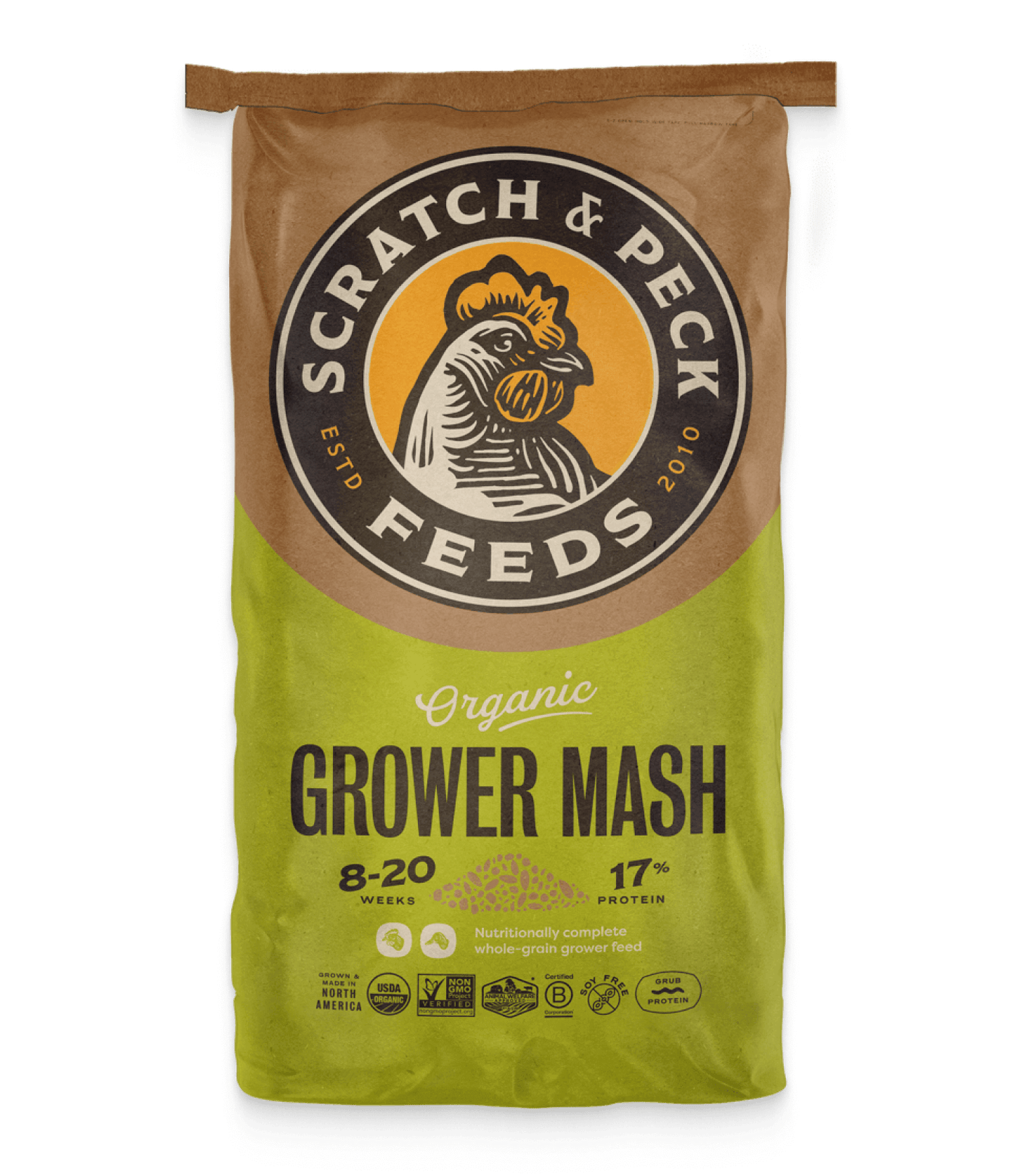 Scratch & Peck Natural Organic Grower Mash 40-lb, Poultry Feed