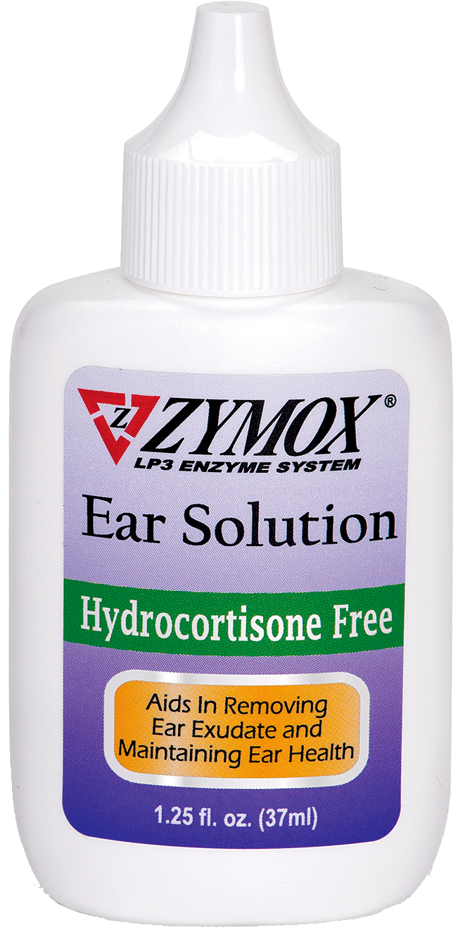 Zymox Enzymatic Ear Solution Hydrocortisone Free For Pets, 1.2-oz