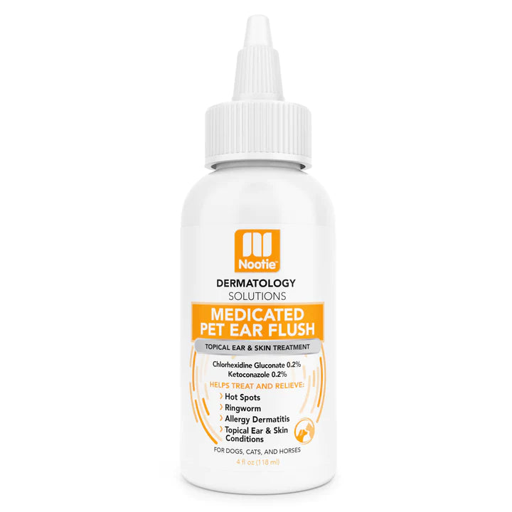 Nootie Medicated Ear Flush 4-oz, For Dogs & Cats
