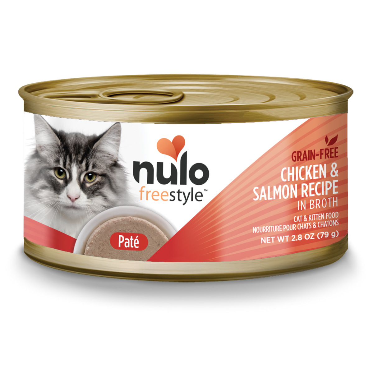 Nulo Freestyle Cat & Kitten Chicken & Salmon Pate Recipe, Wet Cat Food, 2.8-oz Case Of 12