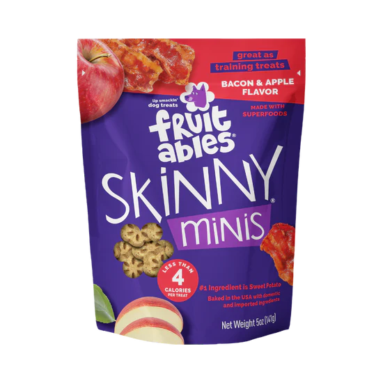 Fruitables Skinny Minis Apple & Bacon 5-oz, Dog Treat