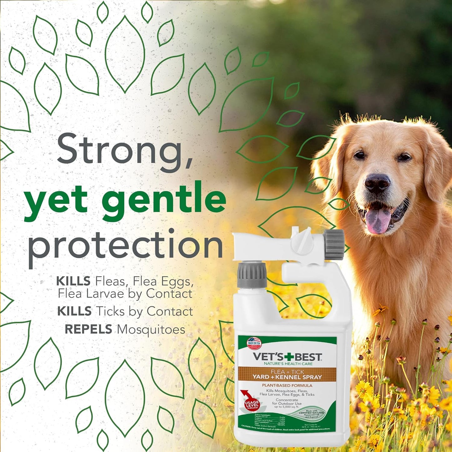 Vet's Best Flea & Tick Yard And Kennel Spray, 32-oz