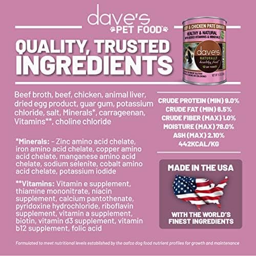 Dave's Pet Food Naturally Healthy Beef & Chicken Paté Dinner 12.5-oz, Case Of 12, Wet Cat Food